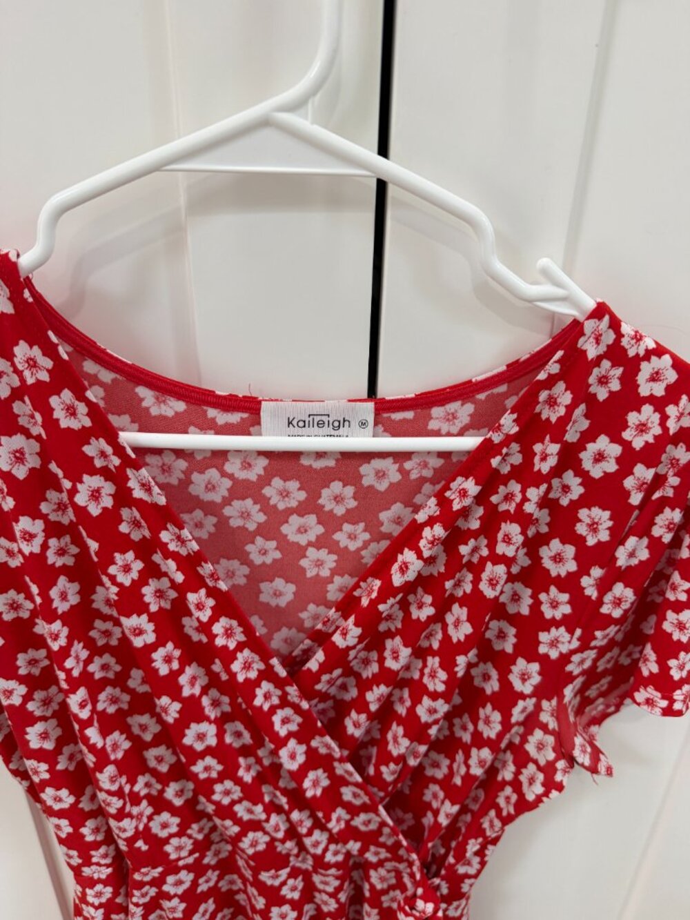 red floral dress, very lightly worn! - Picture 3 of 4